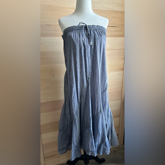 Denver Hayes, sleeveless dress, or skirt,Size L, Blue, tie top/waist - Picture 6 of 11